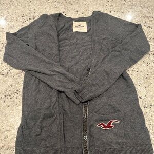 Hollister Gray Cardigan Sweater